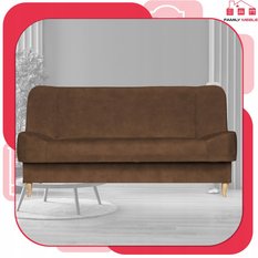 Wersalka SARA 200x95 cm brązowa rozkładana kanapa z pojemnikiem sofa do salonu Aura - Miniaturka zdjęcia nr 2