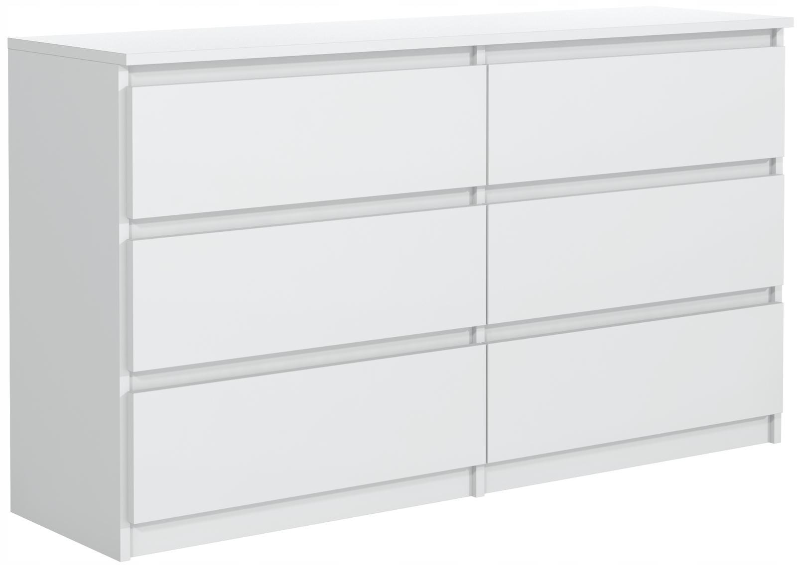 Komoda 120 cm MARTUSIA 78,5x120x39 cm z 6 szufladami biała do salonu i sypialni nr. 3