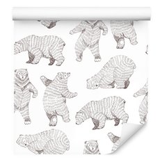 Tapeta W Stylu Skandynawskim Malowane NIEDŹWIEDZIE  - Miniaturka zdjęcia nr 4