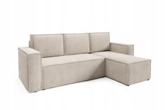 Narożnik CORDA 248x150x93 cm z funkcją spania automatem i pojemnikiem sztruks różowy do salonu - Miniaturka zdjęcia nr 11