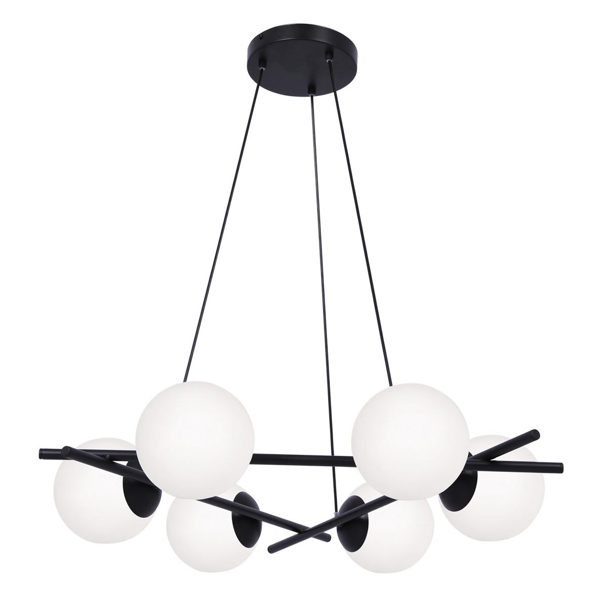 Lampa wisząca K-4967 ARTON 75x90x75 cm do salonu lub jadalni czarny/biały matowy