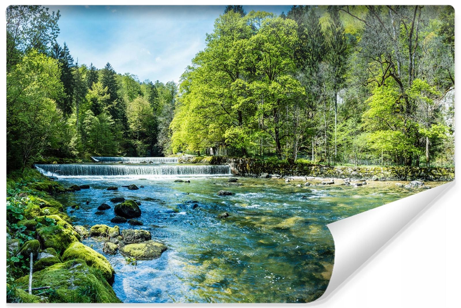Fototapeta do salonu rzeka las natura 3D Dekoracja Nowoczesna Przyrodnicza nr. 1