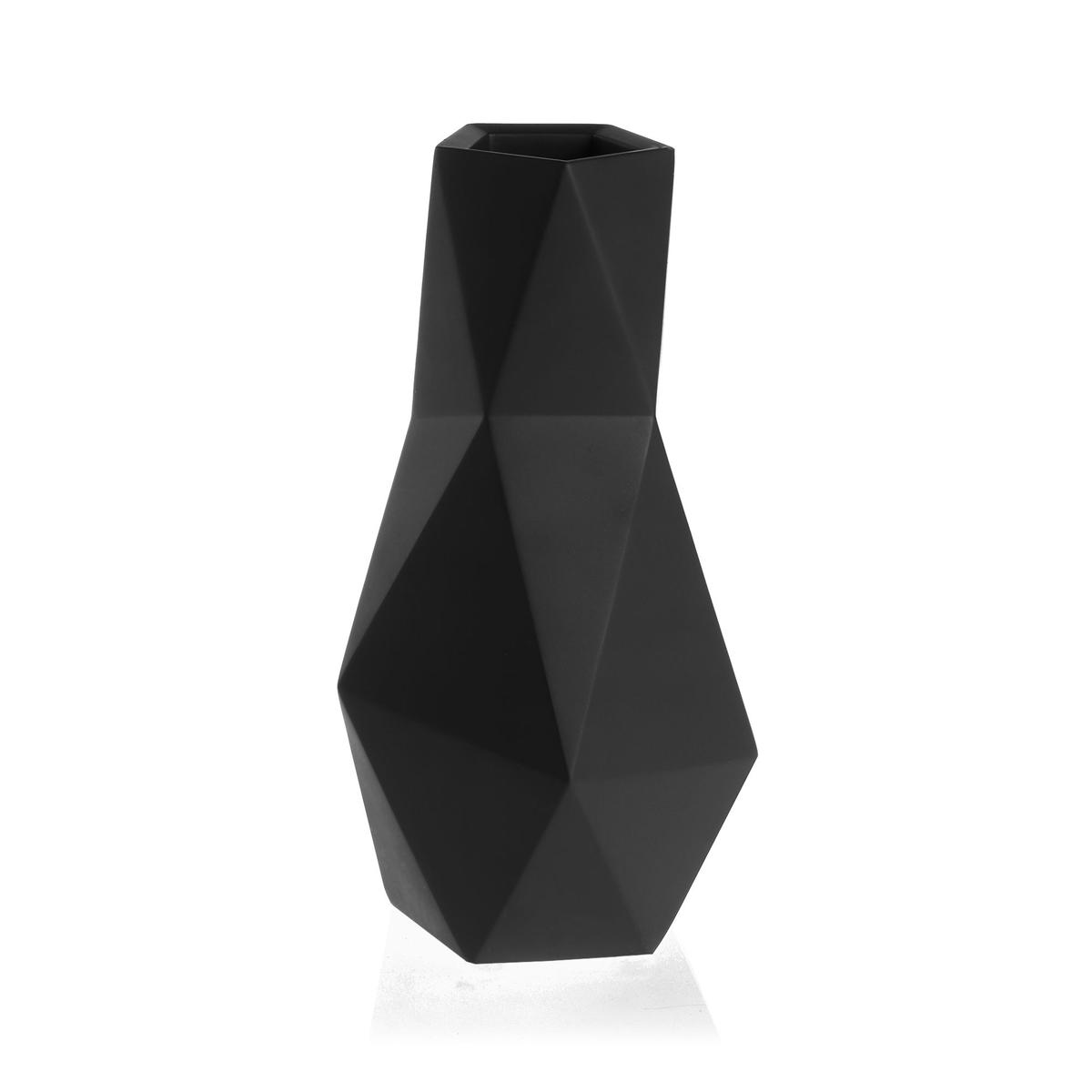 Wazon Low-Poly Black Matt Poli nr. 1