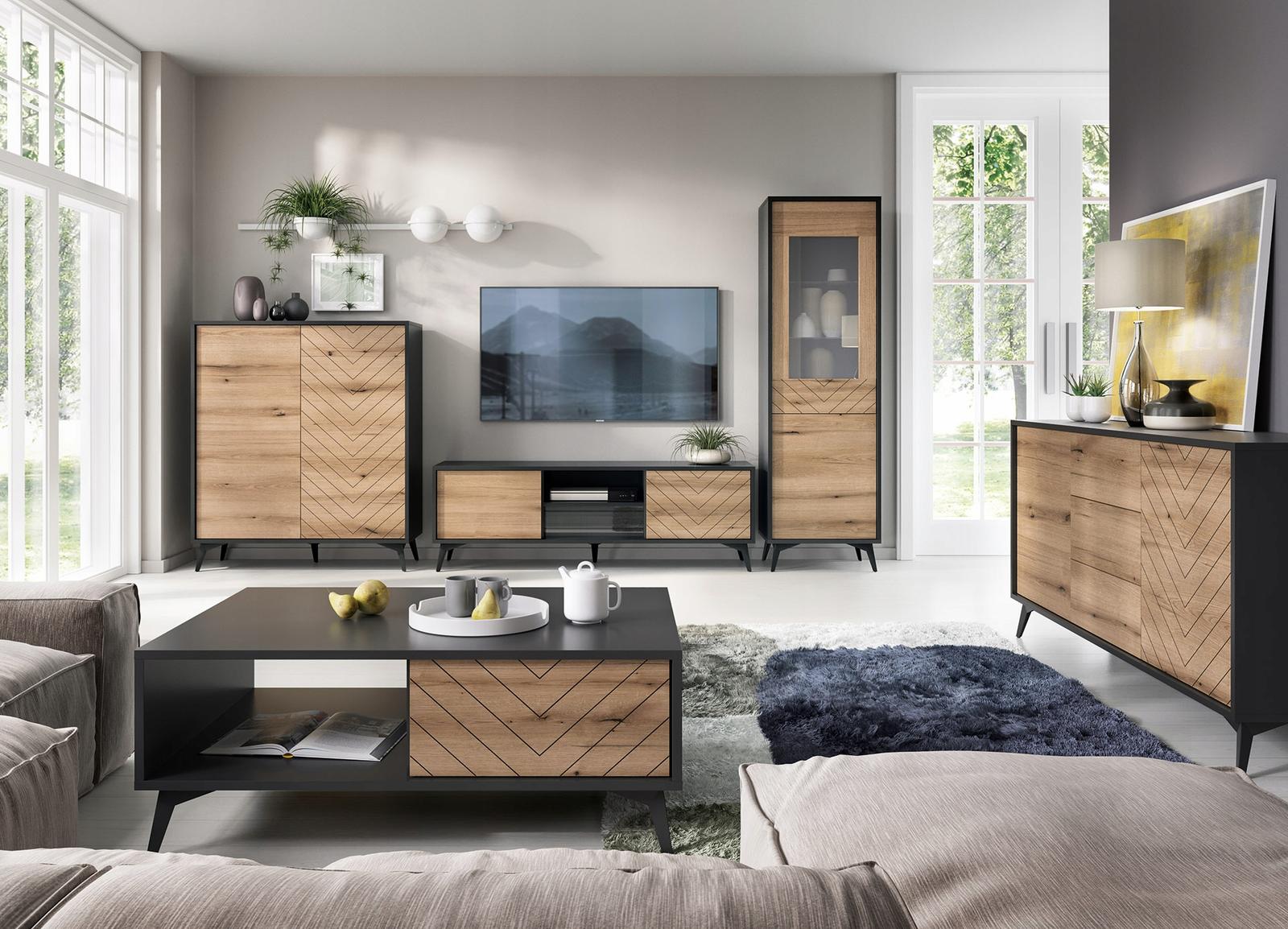 Witryna W54 system DIAMOND dąb evoke / czarny nr. 4