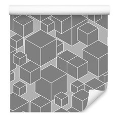 Tapeta Do Salonu Wzór GEOMETRYCZNY Szare Sześciany 53x1000  - Miniaturka zdjęcia nr 3