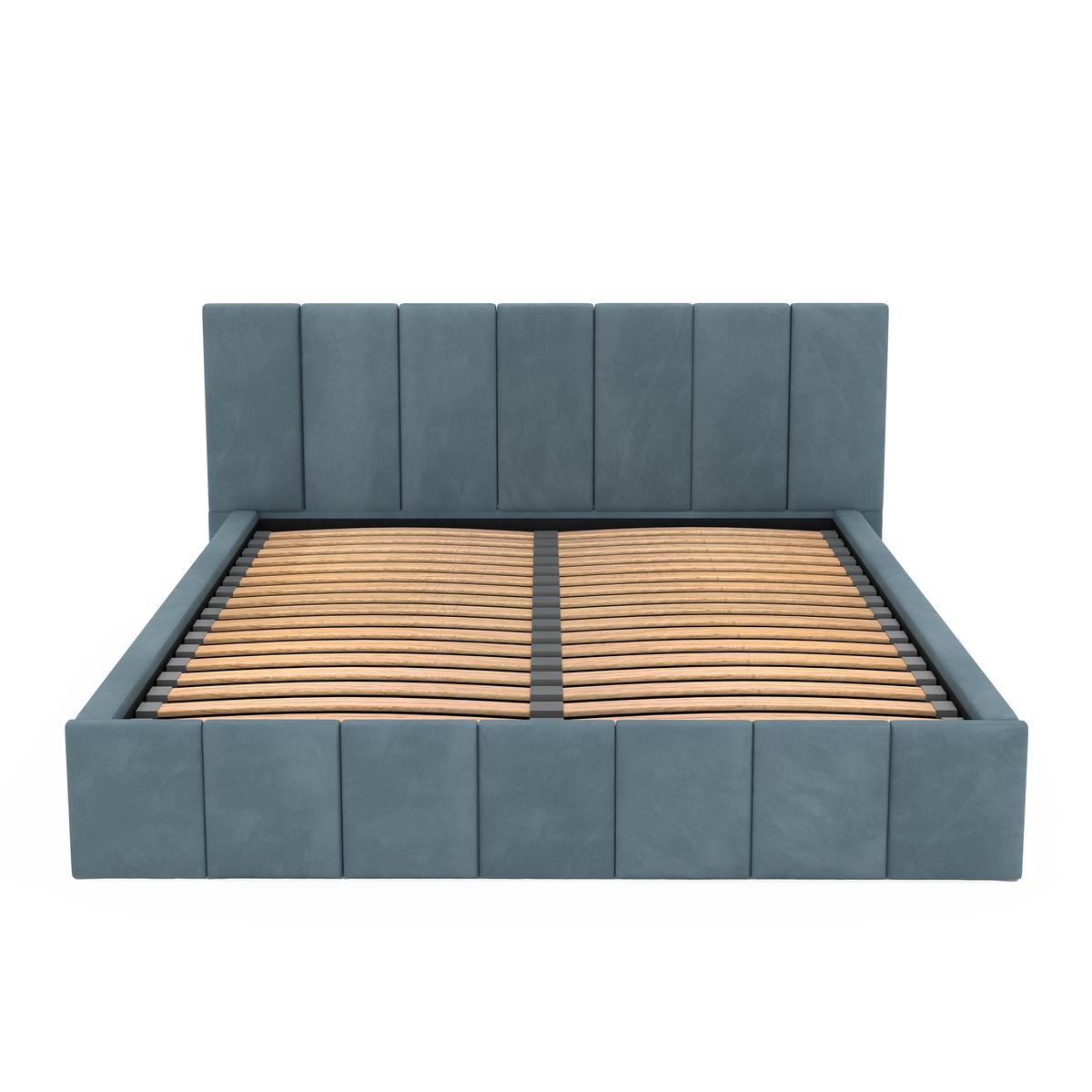 Łóżko tapicerowane 140x200 premium z pojemnikiem do sypialni morskie wezgłowie 107 cm nr. 16