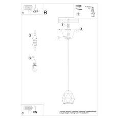 Lampa wisząca ceramiczna MINT 125x20x20cm nowoczesna E27 do salonu - Miniaturka zdjęcia nr 6