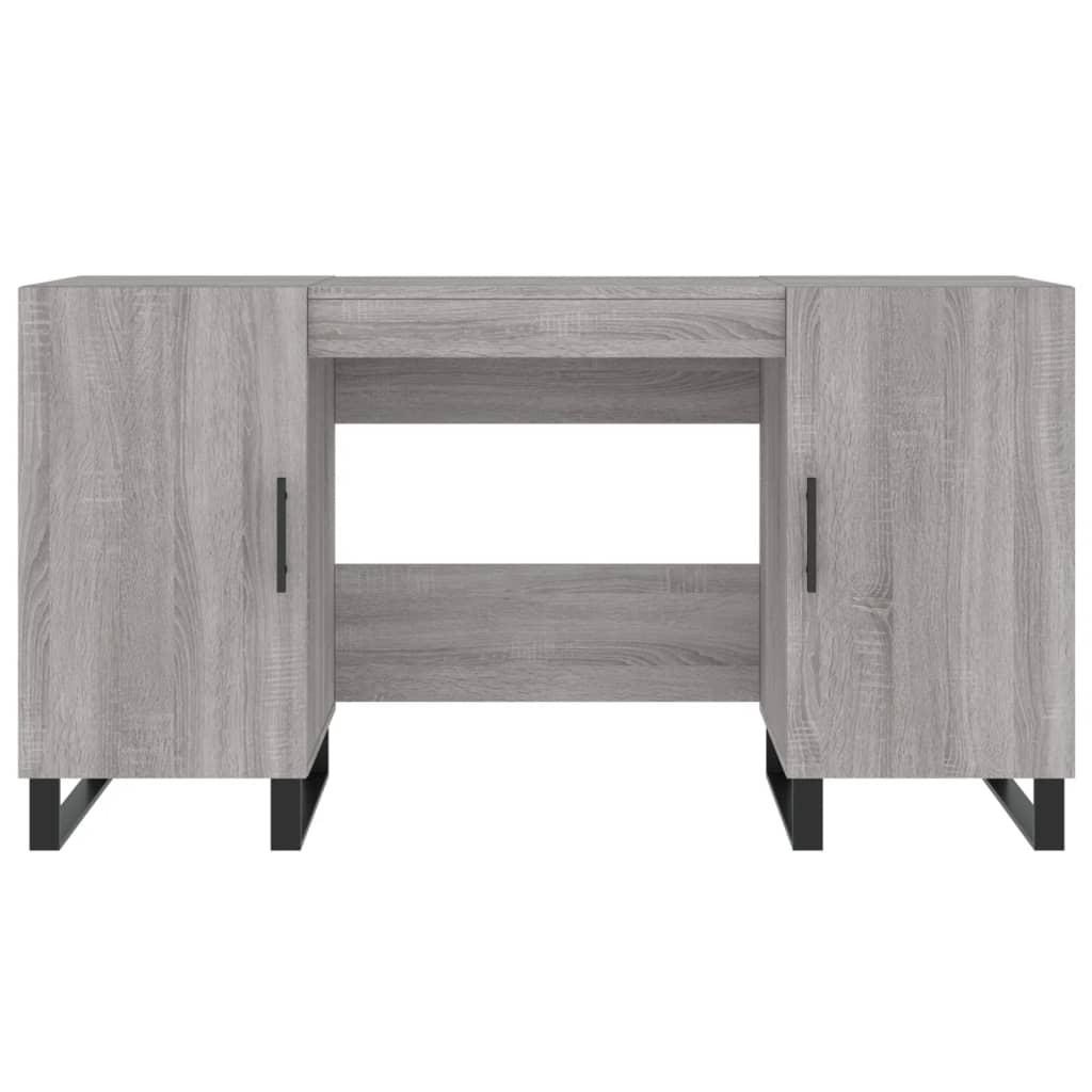 Biurko 140x50x75cm z szafkami szary dąb sonoma do biura lub gabinetu salonu czy pokoju nr. 6