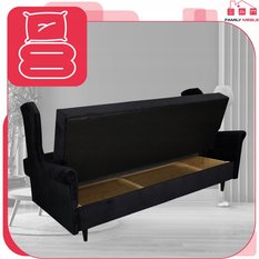 Wersalka sofa uszak kanapa rozkładana Ari czarna - Miniaturka zdjęcia nr 3