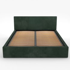 Łóżko tapicerowane do sypialni basic 120x200x88 cm podwójne z pojemnikiem butelkowa zieleń - Miniaturka zdjęcia nr 14