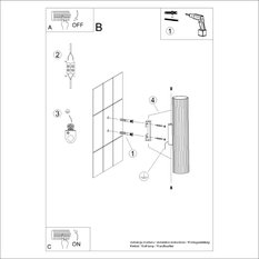 Kinkiet Karbon biały 30x8.5x6.5cm do salonu sypialni biały - Miniaturka zdjęcia nr 8