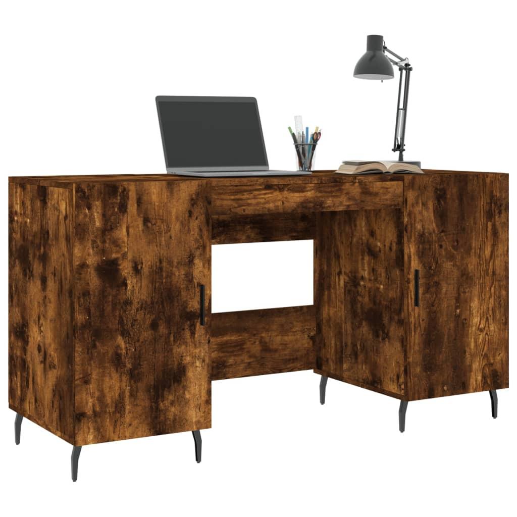 Biurko 140x50x75cm z szafkami przydymiony dąb do biura lub gabinetu nr. 3