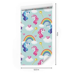 Tapeta dla dzieci – Magiczne kolorowe jednorożce  - Miniaturka zdjęcia nr 2