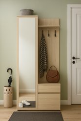 Garderoba do przedpokoju DUO 180x95x35 cm z lustrem wieszakami szafka na buty dąb sonoma - Miniaturka zdjęcia nr 7