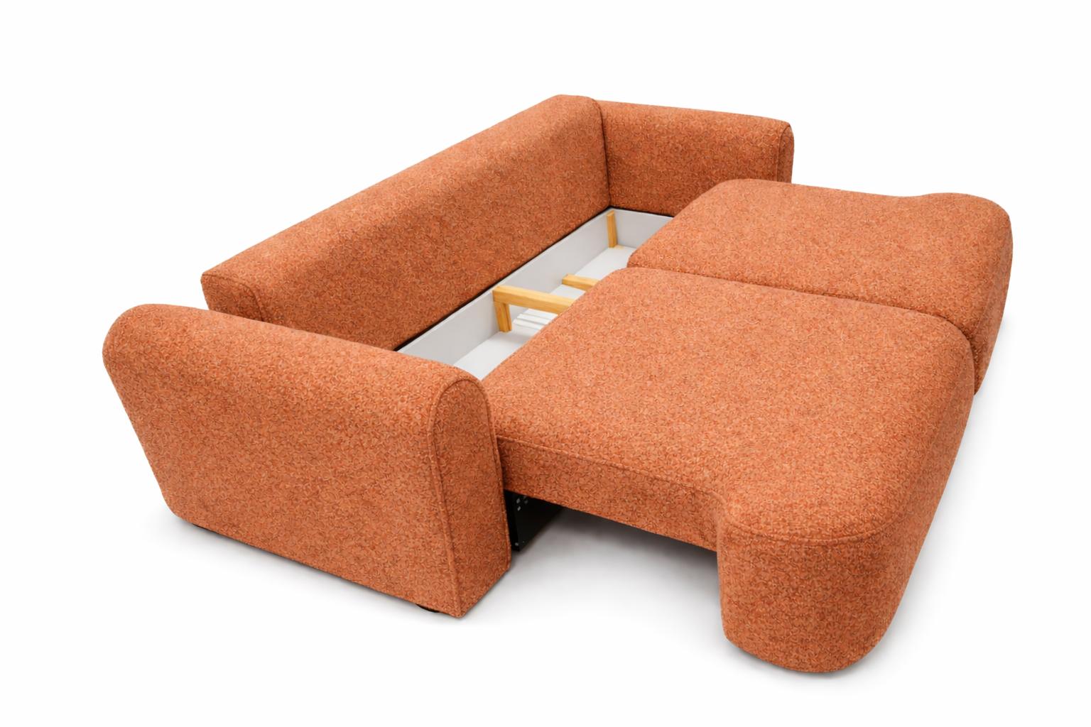 Kanapa z funkcją spania ITALY 253x110x71 cm FLOW trzyosobowa sofa rozkładana pomarańczowy nr. 3