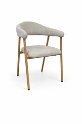 2x krzesło tapicerowane do jadalni VANO stelaż kolor dąb, tkanina szenil jasny beż cena za jedną sztukę 220 zł - Miniaturka zdjęcia nr 3