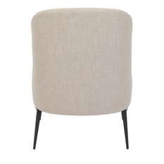 Fotel VAYA tapicerowany 57x71x81 cm nowoczesny nogi czarne beżowy - Miniaturka zdjęcia nr 5