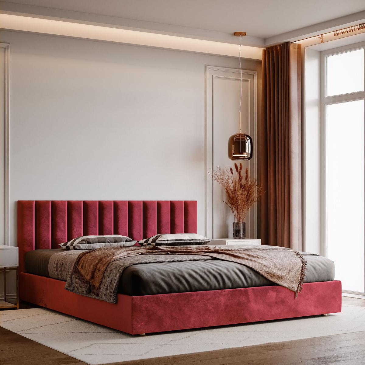  Panele tapicerowane 100x20 cm na ścianę magic velvet bordowy nr. 5