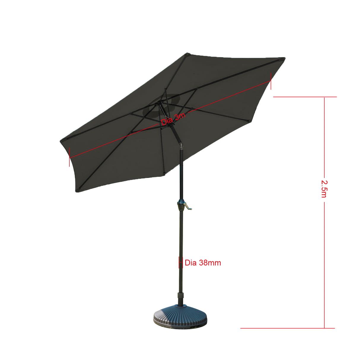 Mały parasol ogrodowy 3m jasny szary do ogrodu nr. 2