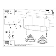 Plafon BASIC 2 beton 9x14x27cm nowoczesna lampa GU10/ES111 do salonu  - Miniaturka zdjęcia nr 5