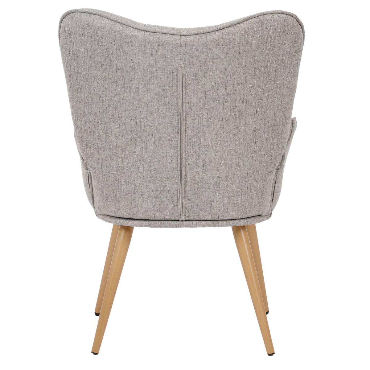 Fotel VIA tapicerowany wypoczynkowy 69x63x89 cm do salonu biura nogi dąb, jasnoszary nr. 7