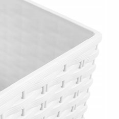 Doniczka z wkładem kwadratowa 20x20cm RATTAN Biała - Miniaturka zdjęcia nr 4