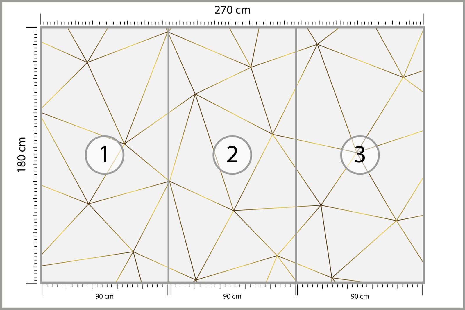 Fototapeta Do Sypialni Złoty Wzór GEOMETRYCZNY Abstrakcja Efekt 3D nr. 2