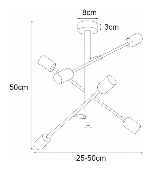 Lampa sufitowa K-4754 CAMARA 50x50x50 cm do salonu lub pokoju czarny nr. 7