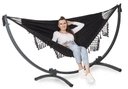 Zestaw stelaż na hamak metalowy malowany proszkowo 220kg + BOHO 2-osobowy czarny - Miniaturka zdjęcia nr 1
