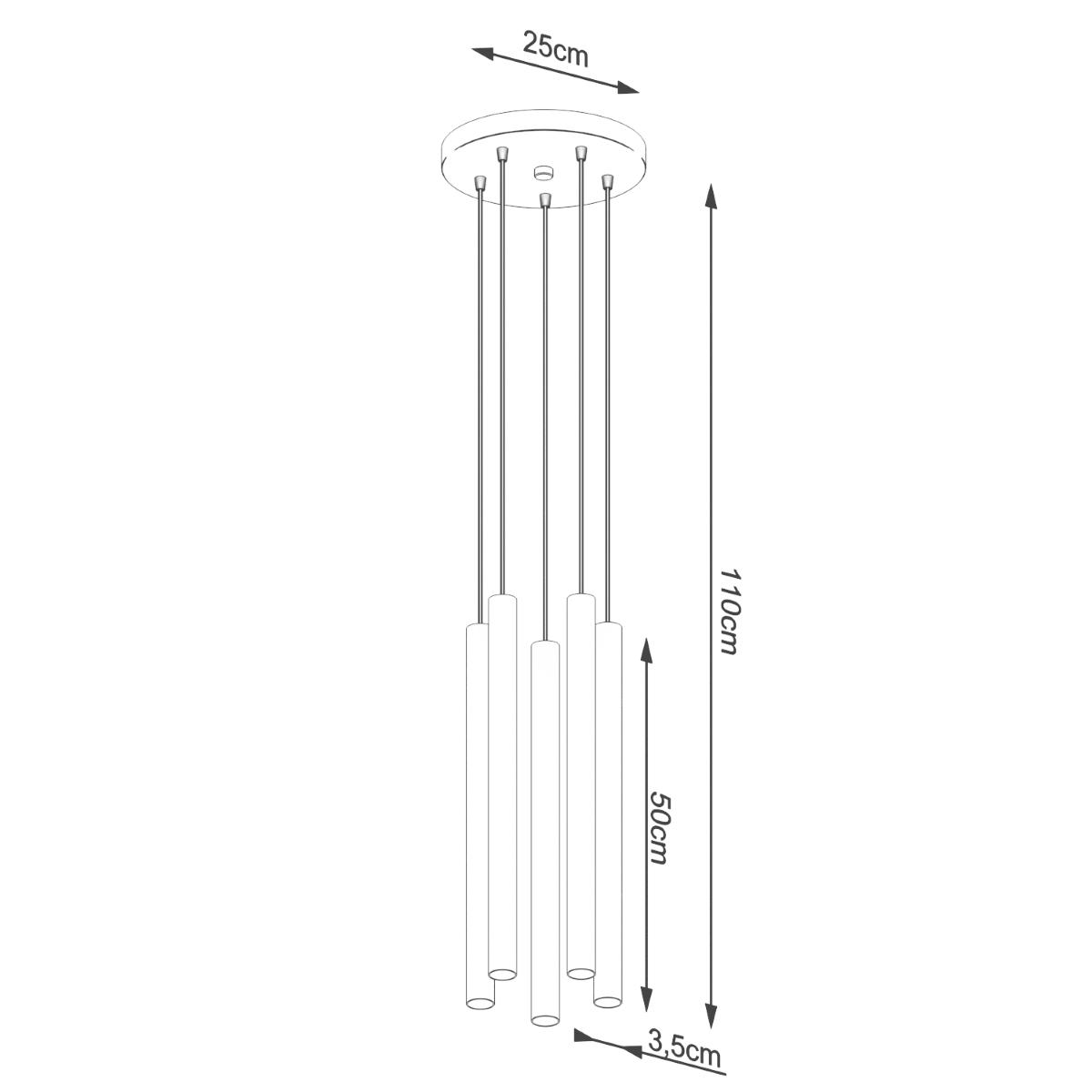 Lampa wisząca PASTELO 5P beton 110x25x25cm nowoczesna G9 do salonu nr. 5