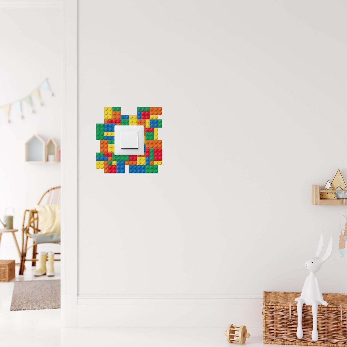 Naklejka Pod Włącznik Świata Kolorowe Klocki Lego 20x20 Do Pokoju Dziecięcego nr. 6