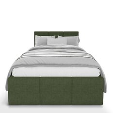 Łóżko Pojedyncze 90x200cm łóżko tapicerowane z pojemnikiem khaki do sypialni wezgłowie 120 cm - Miniaturka zdjęcia nr 6