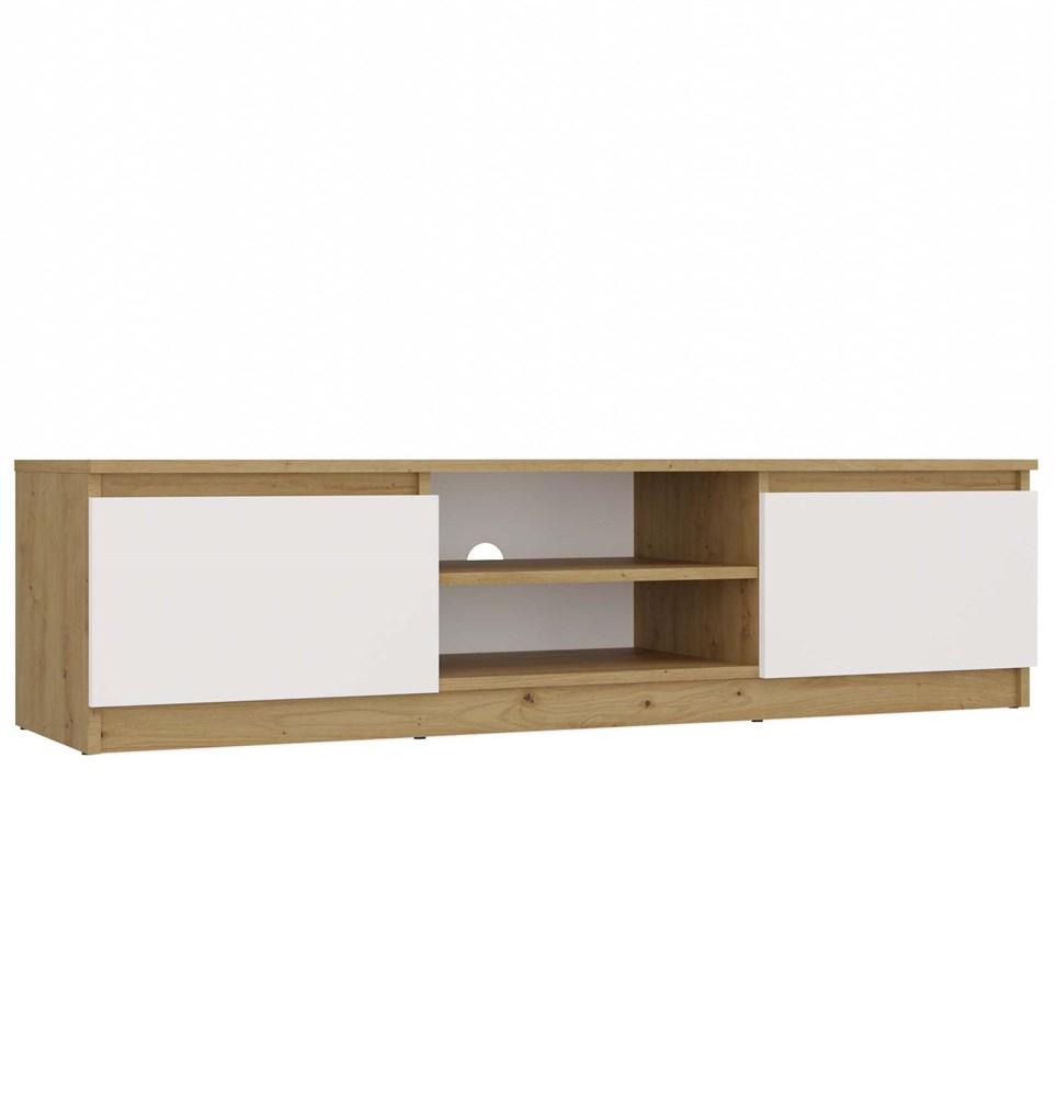 Szafka RTV Malwa 36x140x40 cm do salonu dąb artisan biel