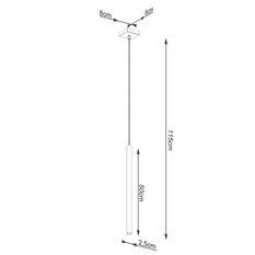 Lampa wisząca PASTELO 1 złota 115x3.5x3.5cm nowoczesna G9 do salonu - Miniaturka zdjęcia nr 5