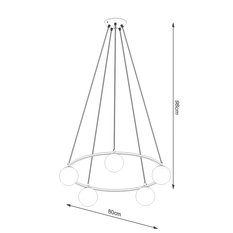 Żyrandol YOLI 5 98x80x80cm nowoczesna lampa wisząca G9 do salonu - Miniaturka zdjęcia nr 5