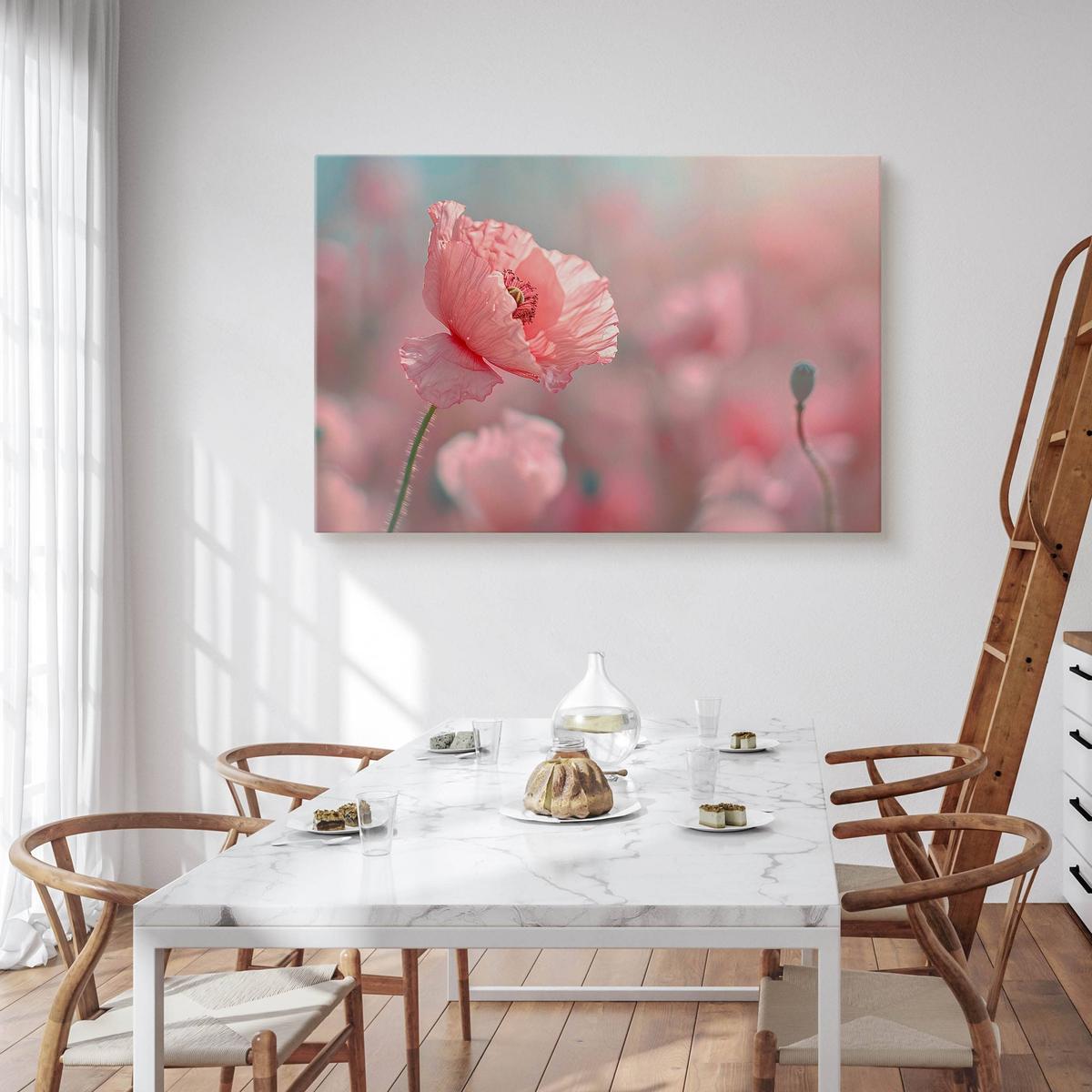 Obraz Na Płótnie Różowe Maki Na Łące Natura 120x80 Polna Przyroda nr. 4