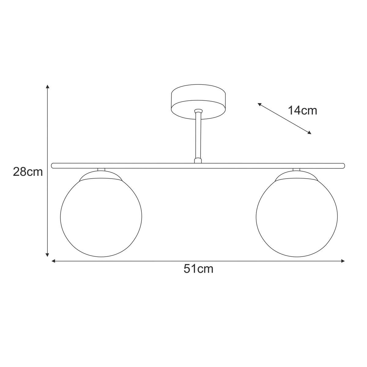 Lampa sufitowa K-5163 DELTA 51x28x14 cm do salonu lub pokoju czarny/bursztynowy nr. 6