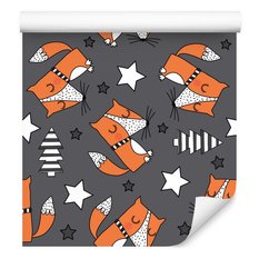 Tapeta Do Pokoju Dzieci LISY Drzewa Gwiazdki Bajka  - Miniaturka zdjęcia nr 7