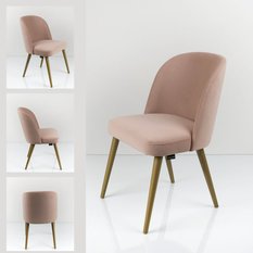Krzesło tapicerowane KR-2 53x49x83 cm DELUXE Hold Me 03 różowy