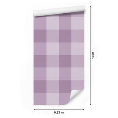 Tapeta w Rolce 10m Fioletowa KRATA Nowoczesny Wzór 53x1000  - Miniaturka zdjęcia nr 2