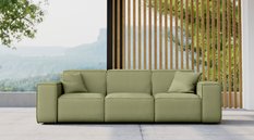 Sofa ogrodowa MALIBU 245x88x103 cm wodoodporna UV 3-os + 2 poduszki do ogrodu jasnozielona - Miniaturka zdjęcia nr 2