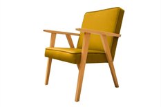 Fotel LISEK do salonu biura PRL żółty 59x80x60 cm 