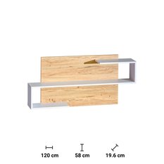 Półka wisząca 120x19,6x58 cm Gappa biały i jesion górski do sypialni - Miniaturka zdjęcia nr 2