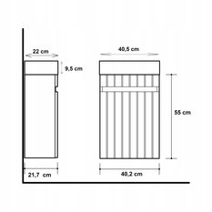 Szafka łazienkowa z Umywalką 40 cm Wisząca biała FREZOWANY Front MDF do łazienki  - Miniaturka zdjęcia nr 6