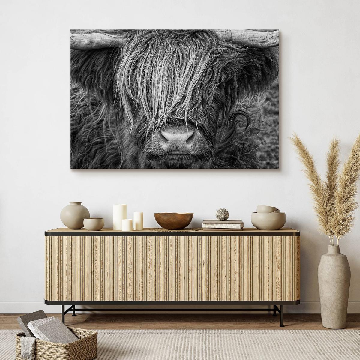 Obraz Na Płótnie Krowa Szkocka Zwierzęta  100x70 Natura Do Salonu Sypialni nr. 3