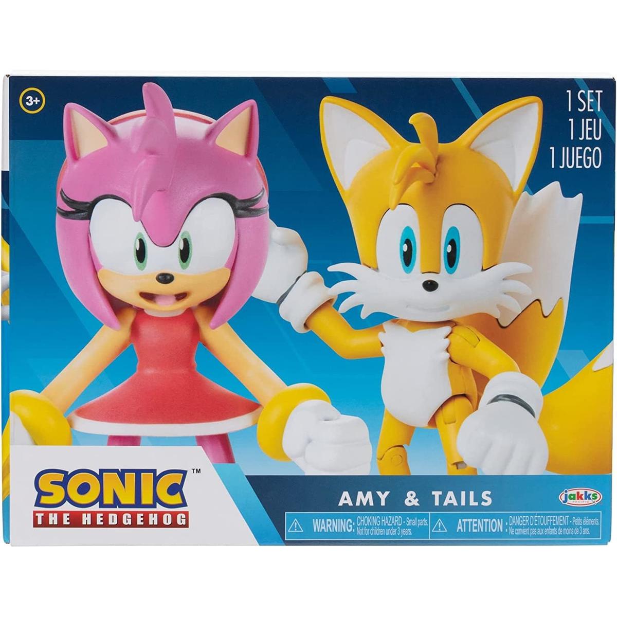 Zestaw ruchomych figurek SONIC amy + tails the hedgehog jakks pacific dla dziecka