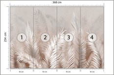 Fototapeta Liście PALMOWE Rośliny Natura 368x254 Dekoracja do Salonu z Modnym Efektem 3D - Miniaturka zdjęcia nr 2