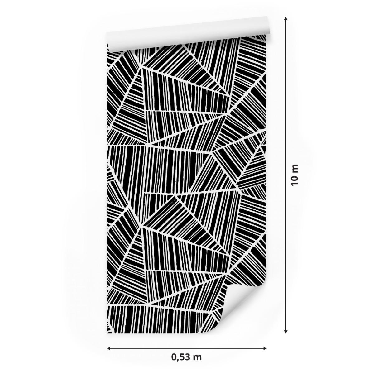 Tapeta W Rolce Czarno-Białe ABSTRAKCYJNE Wzory 3D 53x1000  nr. 2