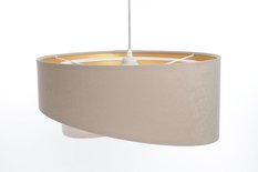 Lampa 45 cm do sypialni salonu wisząca asymetryczna beżowo biała - Miniaturka zdjęcia nr 5