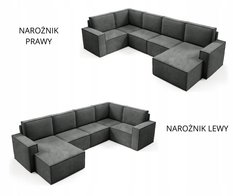 Narożnik U2 PORTO 311x151x93 cm sztruks kremowy do salonu - Miniaturka zdjęcia nr 16